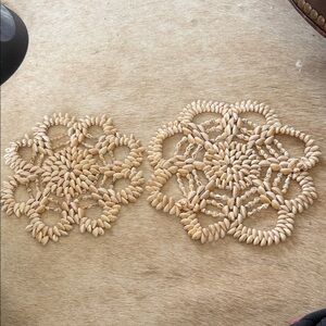 vintage seashell doilies are handmade trivets or hot pads made from seashells